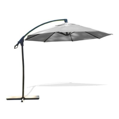 DCB GARDEN Parasol d&eacute;port&eacute;  Malaga gris rond, L.300 x l.300 cm