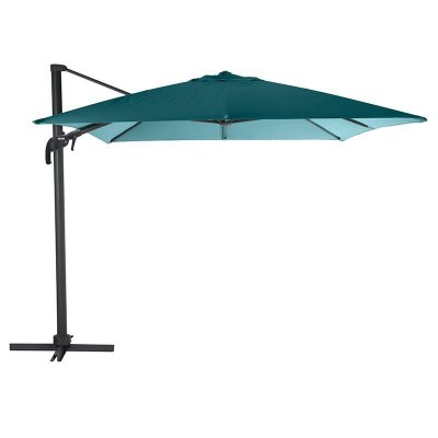 HESPERIDE Parasol d&eacute;port&eacute; et inclinable carr&eacute; bleu canard Elea - 3 x 3 m - Hesp&eacute;ride