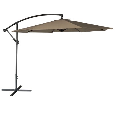 HAPPY GARDEN Parasol d&eacute;port&eacute; oahu rond 3m de diam&egrave;tre taupe - Marron