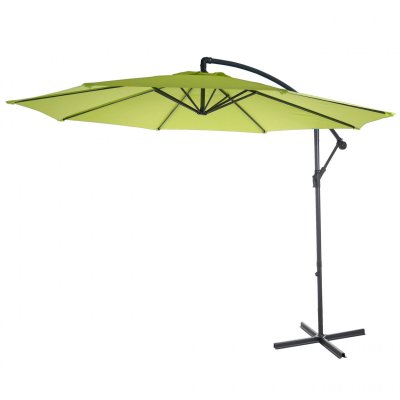 MENDLER Parasol d&eacute;port&eacute; semi-pro Acerra, 3m inclinable vert limon sans support