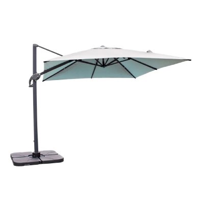 DCB GARDEN Parasol D&eacute;port&eacute; Sevilla 25x25m Gris Anthracite+toile Gris