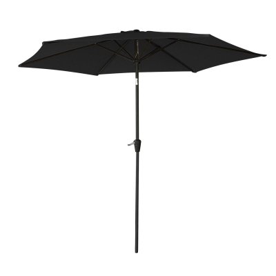 HAPPY GARDEN Parasol droit HAPUNA rond 2,70m de diam&egrave;tre noir