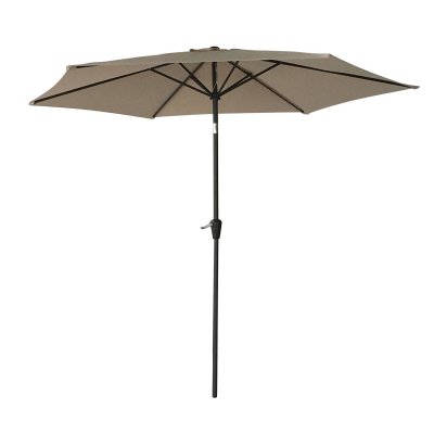 HAPPY GARDEN Parasol droit HAPUNA rond 2,70m de diam&egrave;tre taupe