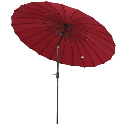 OUTSUNNY Parasol inclinable rond diam&egrave;tre 2,6 m rouge