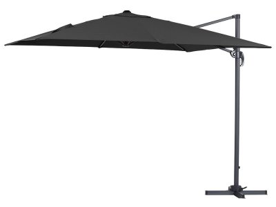 HABITAT ET JARDIN Parasol jardin d&eacute;port&eacute; Alu ""Sun 3"" - Carr&eacute; - 3 x 3 m - Noir