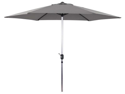 HABITAT ET JARDIN Parasol jardin droit Alu Sol - Rond - &oslash; 3m - Gris - Gris.