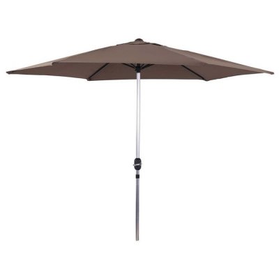 HABITAT ET JARDIN Parasol jardin droit Alu Sol - Rond - &oslash; 3m - Taupe - Marron.