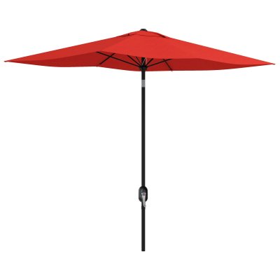 OUTSUNNY Parasol rectangulaire inclinable 2x3m polyester rouge
