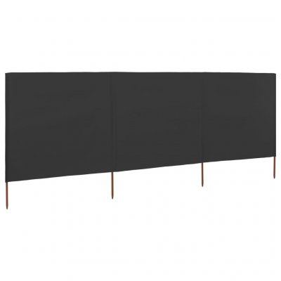 Paravent 3 panneaux Tissu 400 x 120 Anthracite Vidaxl Anthracite