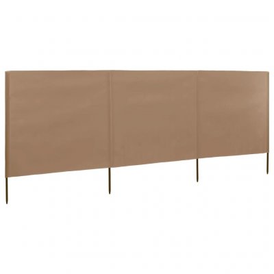 Paravent 3 panneaux Tissu 400 x 120 cm Taupe vidaXL - Taupe