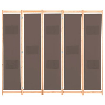Paravent 5 panneaux 200 x 170 cm - Marron