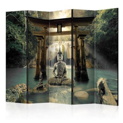 Paravent 5 volets - Buddha Smile II [Room Dividers] - 225x172 (38503)