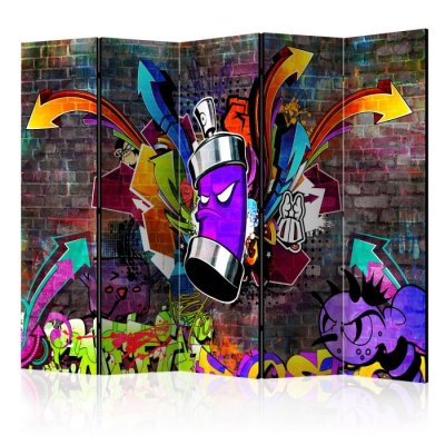 Paravent 5 volets - Graffiti: Colourful attack II [Room Dividers] - 225x172 (39205)
