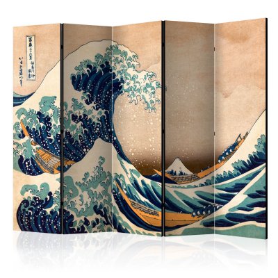 Paravent 5 Volets ""Hokusai : the Great Wave off Kanagawa Reproduction"" 172x225cm