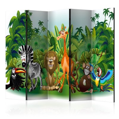 Paravent 5 volets - Jungle Animals II [Room Dividers] - 225x172 (39399)