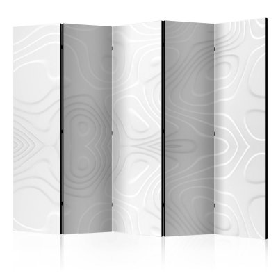 Paravent 5 volets - Room divider - White waves II - 225x172 (40103)