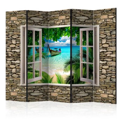 Paravent 5 volets - tropical beach ii [room dividers] A1-PARAVENT972
