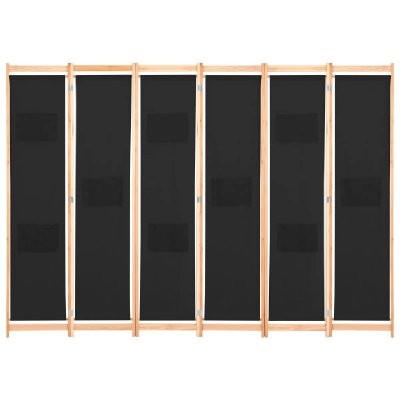 Paravent 6 panneaux 240 x 170 cm - Noir