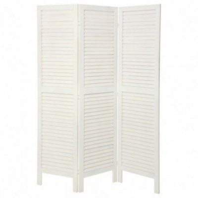 Paravent persienne en bois blanc originel - blanc - atmosphera