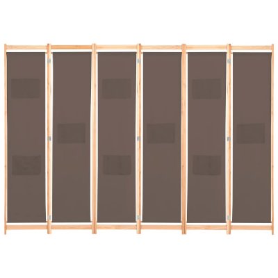 Paravent s&eacute;parateur de pi&egrave;ce cloison de s&eacute;paration d&eacute;coration meuble 6 panneaux marron 240 x 170