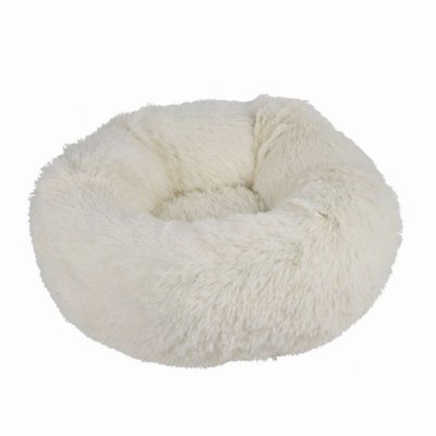  Paris Prix - Coussin Rond Pour Chien & Chat fluffy 55cm &eacute;cru