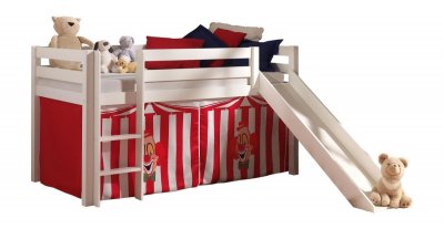 PARIS PRIX  - Lit Enfant Avec Toboggan pino Cirque 90x200cm Blanc