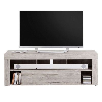 PARIS PRIX  - Meuble Tv 1 Tiroir Design biotin 150cm Ch&ecirc;ne Sable