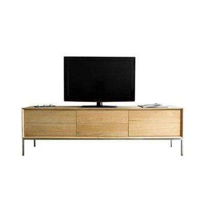 MES Paris Prix - Meuble Tv 2 Tiroirs 1 Porte kubico 171cm Ch&ecirc;ne Massif