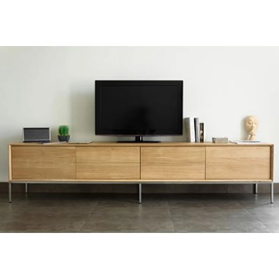 MES Paris Prix - Meuble Tv 2 Tiroirs 2 Portes kubico 225cm Ch&ecirc;ne Massif