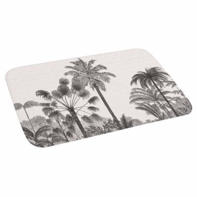 Paris Prix - Tapis De Bain Imprim&eacute; cocoty 45x75cm Noir &amp; Blanc
