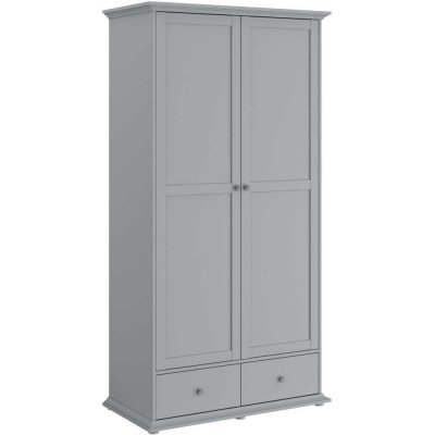PARISOT Armoire 2 Portes Gris - L 104 x P 53 x H 202 cm - MANON 