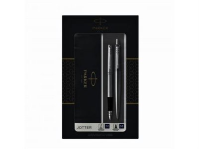 PARKER   coffret de stylos jotter acier c.c. noir