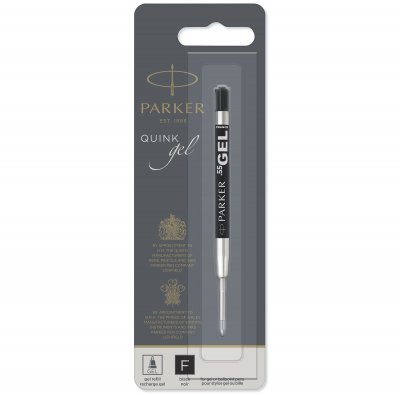 PARKER  Recharge QUINK gel, trac&eacute;: F, blister de 1, noir - Lot de 4