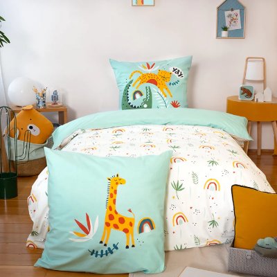 HOME COLLECTION Parure de couette esprit jungle - Multicolore - 140 x 200 cm