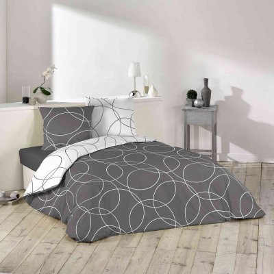 DOUCEUR D INTERIEUR PARURE DE LIT 3 PI&Egrave;CES 240 x 220 CM MICROFIBRE IMPRIM&Eacute; ALLOVER ELTON