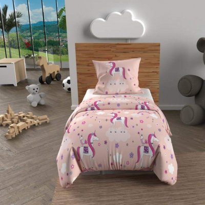 SOLEIL D OCRE Parure de lit enfant Licornes 140x200