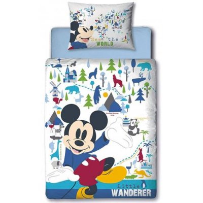 Parure de lit Junior Mickey Mouse Wanderer Disney 120 cm x 150 cm