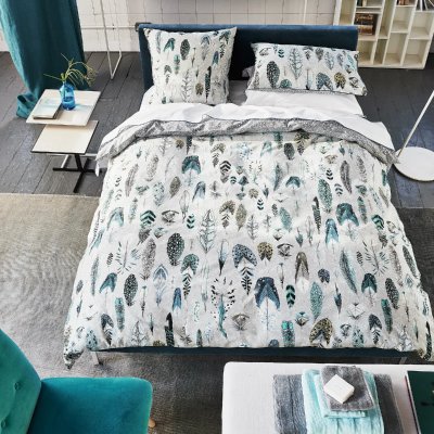 DESIGNERS GUILD Parure de lit QUILL Gris perle en percale de coton - 