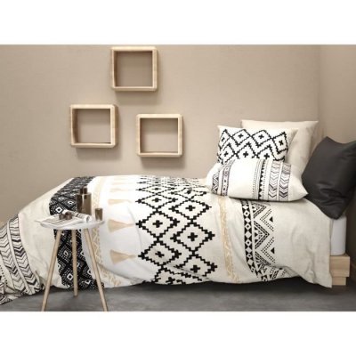ATELIER DU COTON Parure housse de couette coton beige 220x240 cm
