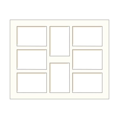 BRIO Passe-partout multivues blanc cass&eacute; 40x50 cm 8 ouvertures 10x15 cm Car