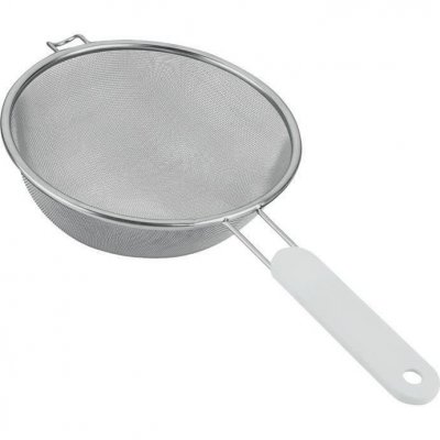 METALTEX Passoire tamis &agrave; manche - D : 18 cm - inox et plastique - blanc
