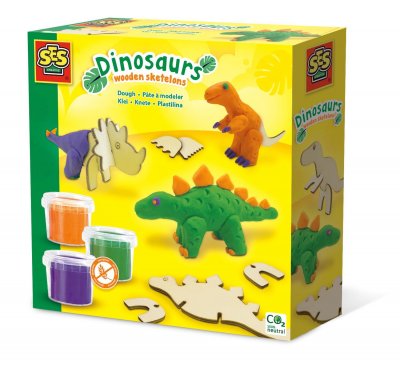 SES CREATIVE P&acirc;te a modeler - squelettes de dinosaures en bois SES8710341004187