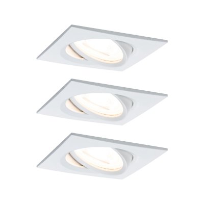PAULMANN  3 spots Nova carr&eacute; inclinable/dimm. blanc