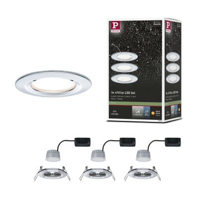  Paulmann 3&nbsp;spots Nova Coin rond dimmable, chrom&eacute;