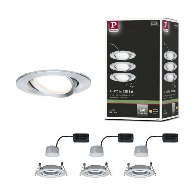 PAULMANN  3&nbsp;spots Nova Coin rond inclinable, alu