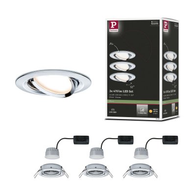 PAULMANN  3&nbsp;spots Nova Coin rond inclinable, chrom&eacute;