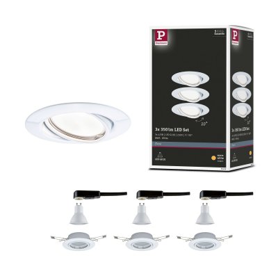 Paulmann Base spot encastrable GU10 par 3, blanc