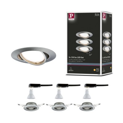 PAULMANN  Base spot encastrable GU10 par 3, fer