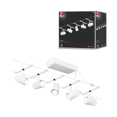 PAULMANN  Cup syst&egrave;me c&acirc;ble base 5 lampes blanc