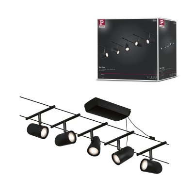 PAULMANN  Cup syst&egrave;me c&acirc;ble base 5 lampes noir